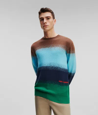Karl Lagerfeld Gradient Stripe Sweater In Multi