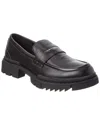 Karl Lagerfeld Grained Leather Penny Loafer In Multi