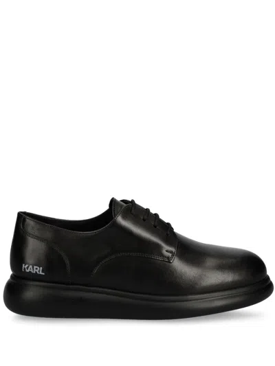 Karl Lagerfeld Granby Leather Derby Shoes In Black