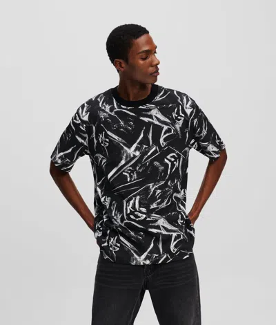 Karl Lagerfeld Graphic Klj Monogram T-shirt In Black