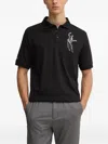 Karl Lagerfeld Graphic Polo Shirt In Black