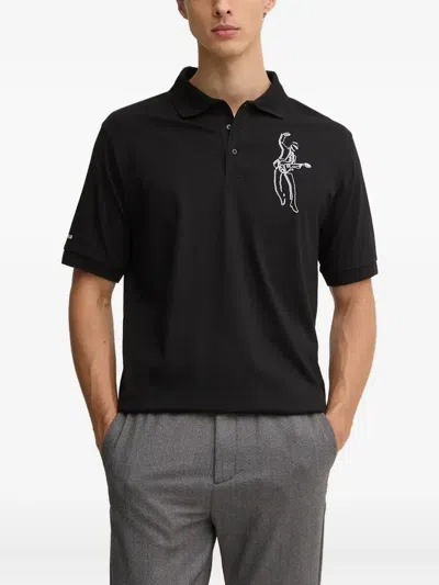 Karl Lagerfeld Graphic Polo Shirt In Black