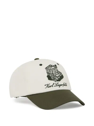 Karl Lagerfeld Graphic-print Baseball Cap In Gray