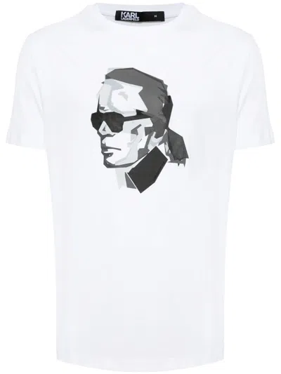 Karl Lagerfeld Graphic-print Cotton T-shirt In White