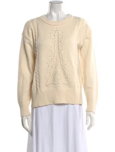 Pre-owned Karl Lagerfeld Graphic Print Crew Neck Sweater In Neutral