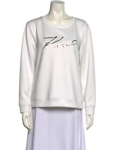 Pre-owned Karl Lagerfeld Graphic Print Crew Neck Sweatshirt In Multi