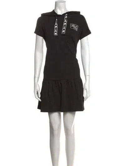Pre-owned Karl Lagerfeld Graphic Print Mini Dress In Black
