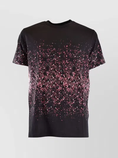 Karl Lagerfeld Graphic Print Round Neck Short Sleeves T-shirt In Black
