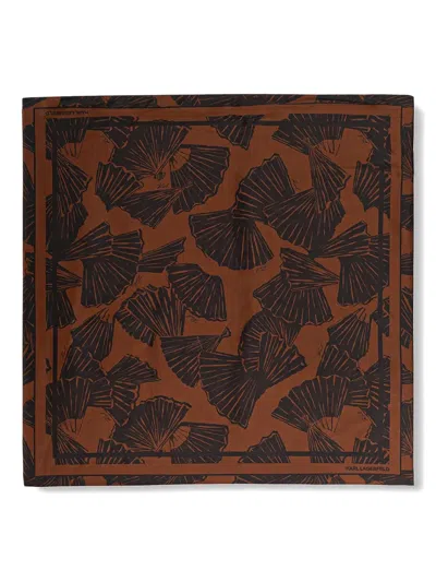 Karl Lagerfeld Graphic-print Scarf In Brown