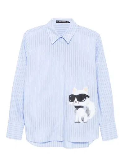 Karl Lagerfeld Graphic-print Shirt In Blue