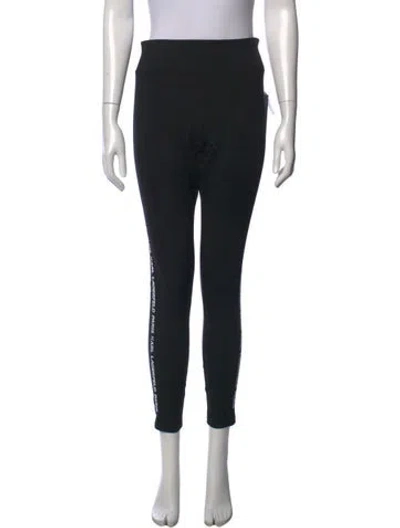 Pre-owned Karl Lagerfeld Graphic Print Skinny Leg Pants In Black