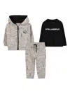 Karl Lagerfeld Graphic-print Striped Tracksuit Set (set Of Three) In Multi