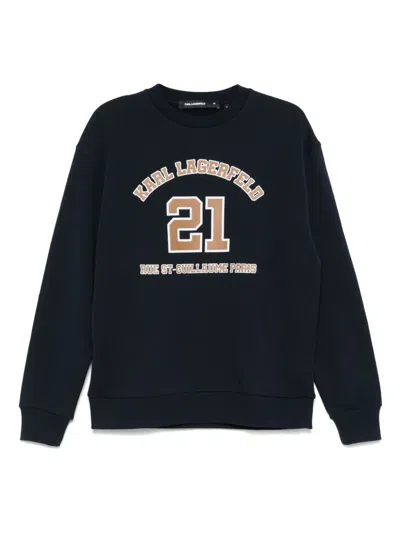 Karl Lagerfeld Graphic-print Sweater In Black