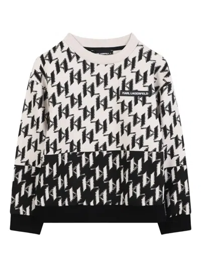 Karl Lagerfeld Kids' Graphic-print Sweatshirt In Black