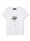Karl Lagerfeld Choupette-print Crew-neck T-shirt In 白色