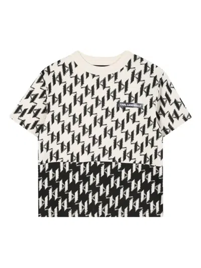 Karl Lagerfeld Kids' Graphic-print T-shirt In Black