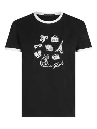Karl Lagerfeld Graphic-print T-shirt In Black