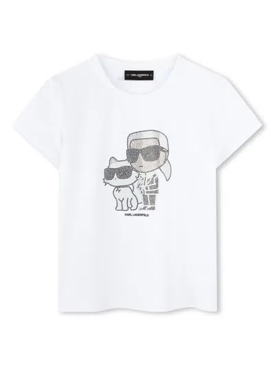 Karl Lagerfeld Kids' Graphic-print T-shirt In White