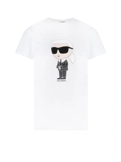Karl Lagerfeld Graphic Printed Crewneck T In White
