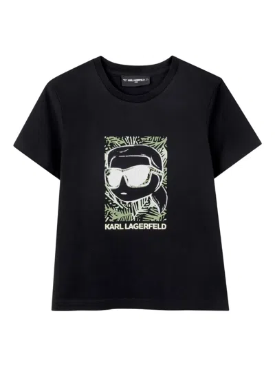 Karl Lagerfeld Kids' Graphic T-shirt In Black