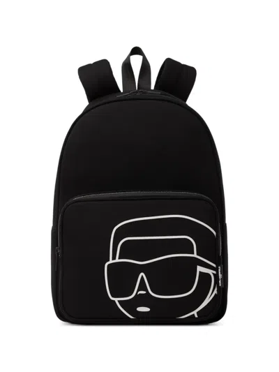 Karl Lagerfeld Kids' Graphic-print Zip-around Backpack In White