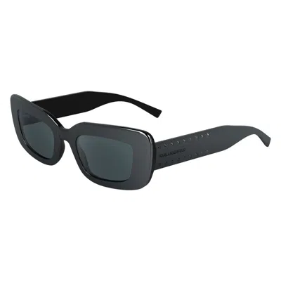 Karl Lagerfeld Gray Injected Sunglasses In Black