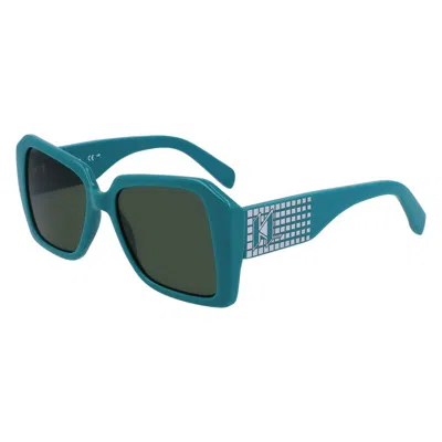Karl Lagerfeld Green Injected Sunglasses In Blue