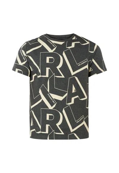 Karl Lagerfeld Kids' Grey T-shirt For Girl With Logo In Gray