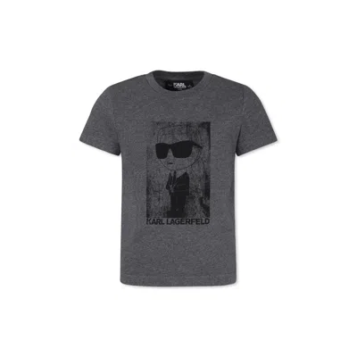 Karl Lagerfeld Grey T-shirt For Kids With Logo