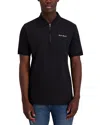 Karl Lagerfeld Half Zip Signature Logo Polo Shirt In Black