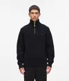 Karl Lagerfeld Half-zip Turtleneck Sweater In Black