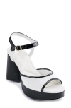 Karl Lagerfeld Hallet Platform Sandal In Bright White/black