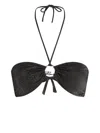 Karl Lagerfeld Halter Bikini Top In Black