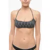 Karl Lagerfeld Halter Bikini Top With All-over Iconic Print