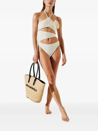 Karl Lagerfeld Halterneck Swimsuit