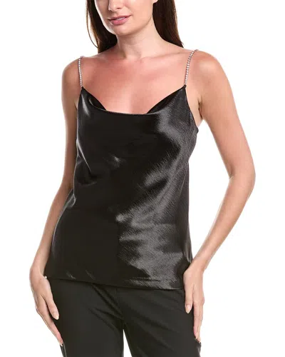 Karl Lagerfeld Hammered Satin Blouse In Black