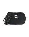 Karl Lagerfeld Ikon Pin Leather Camera Bag In Black