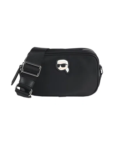 Karl Lagerfeld Ikon Pin Leather Camera Bag In Black