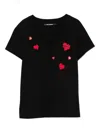 Karl Lagerfeld Heart-motif V-neck T-shirt In Black