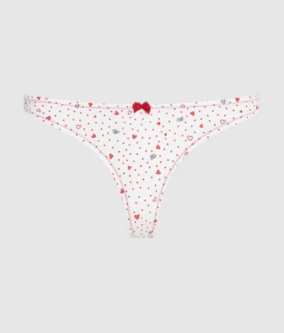 Karl Lagerfeld Heart-print Thong In White