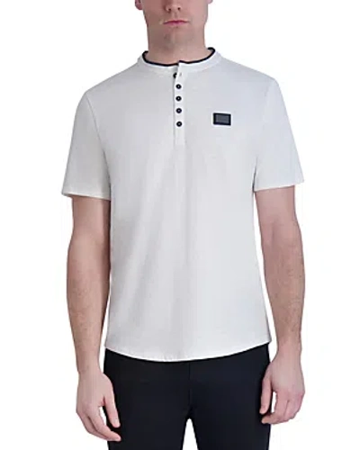 Karl Lagerfeld Henley Short Sleeve Tee In White