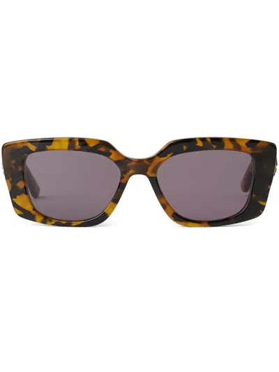 Karl Lagerfeld Heritage Tortoiseshell Rectangle-frame Sunglasses In Brown