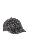 Karl Lagerfeld Herringbone-pattern Sequinned Cap In Gray