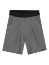Karl Lagerfeld Herringbone-patterned Shorts In Gray