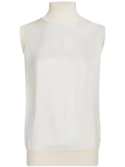 Karl Lagerfeld High-neck Top In Neutrals