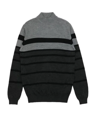 Karl Lagerfeld High-necked Striped Pullover In Black