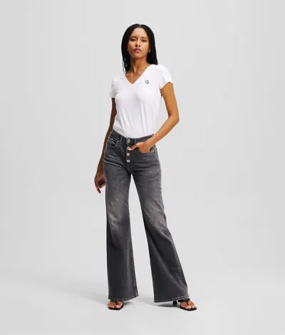 Karl Lagerfeld High-rise Button-fly Flared Jeans