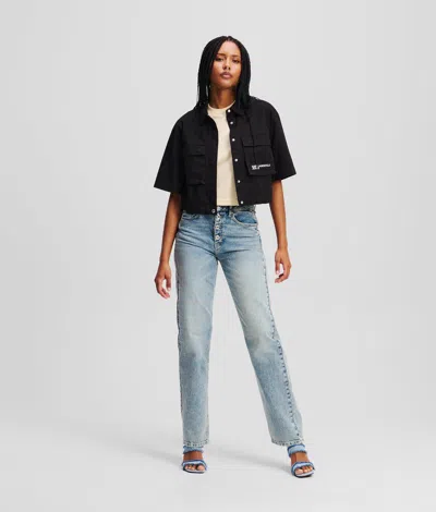 Karl Lagerfeld High-rise Button-fly Straight Jeans