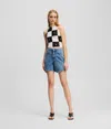 Karl Lagerfeld High-rise Denim Shorts In Blue