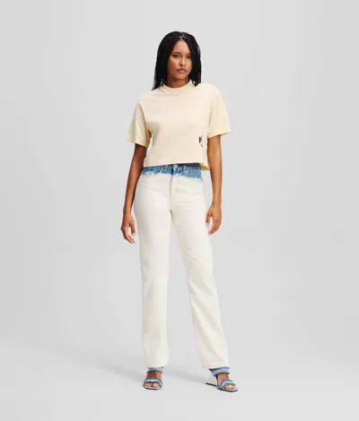 Karl Lagerfeld High-rise Ombré Straight Jeans In White